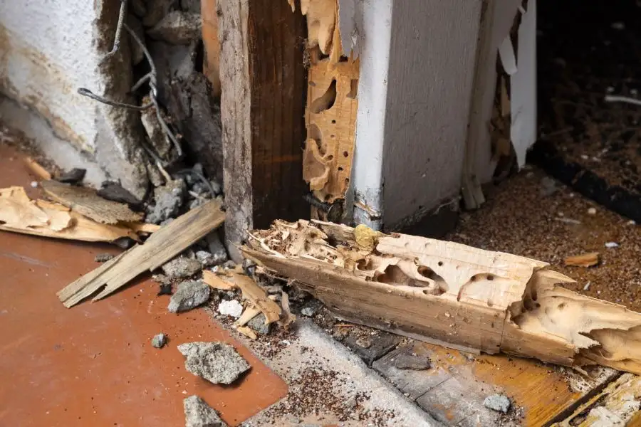 Wall destroyed by termites - protect your investment with SOS Exterminating serving Phoenix Metro & Northern Arizona
